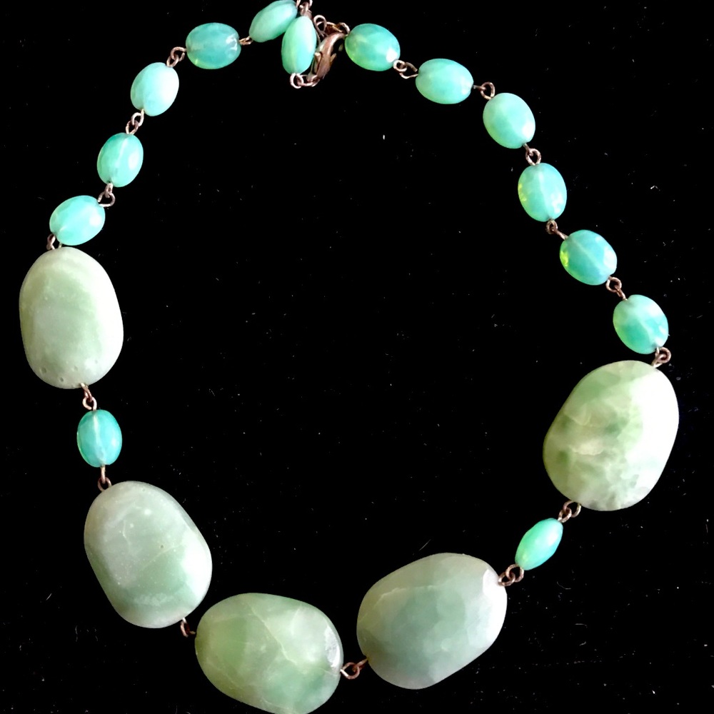 Turquoise and glass bead necklace